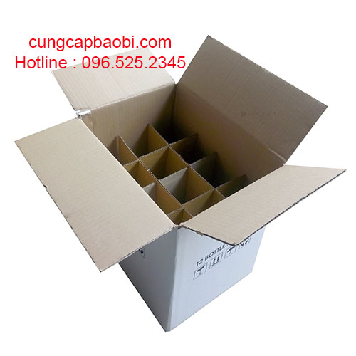 Thùng carton đựng rượu 12 chai